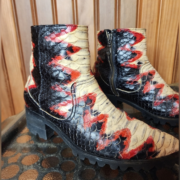 Modern Vice Palo Alto Snake Custom Boots Vibram Sole 37 - Picture 4 of 6